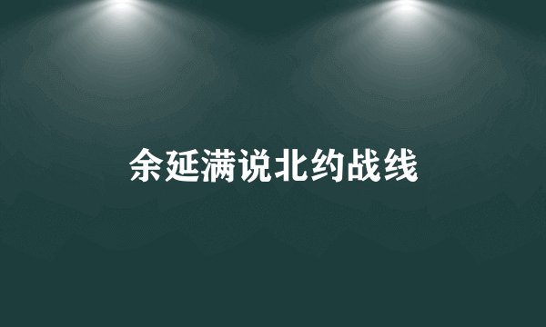 余延满说北约战线