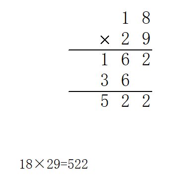 18×29用竖式怎么列？