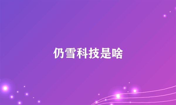 仍雪科技是啥
