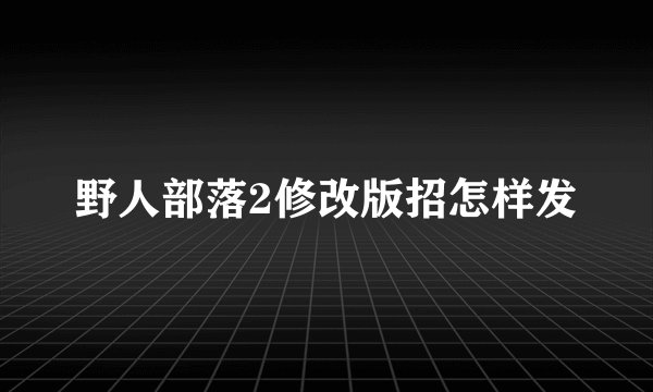 野人部落2修改版招怎样发