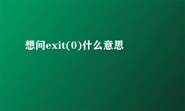 想问exit(0)什么意思
