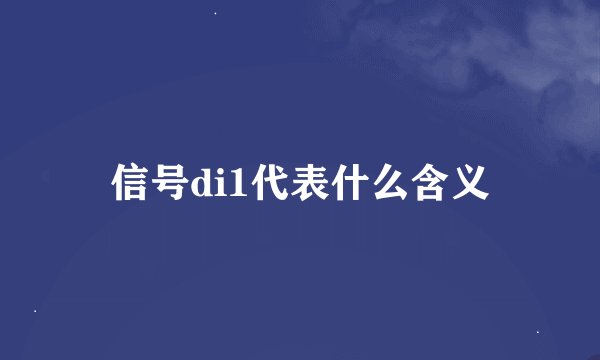 信号di1代表什么含义
