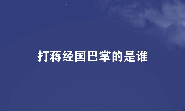 打蒋经国巴掌的是谁