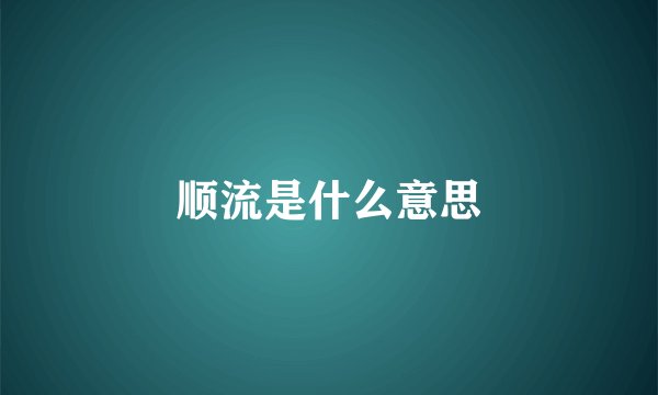 顺流是什么意思