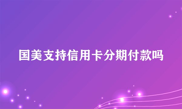 国美支持信用卡分期付款吗