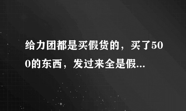 给力团都是买假货的，买了500的东西，发过来全是假货，客户还不在线，申请的退款，也给我驳回了，骗子
