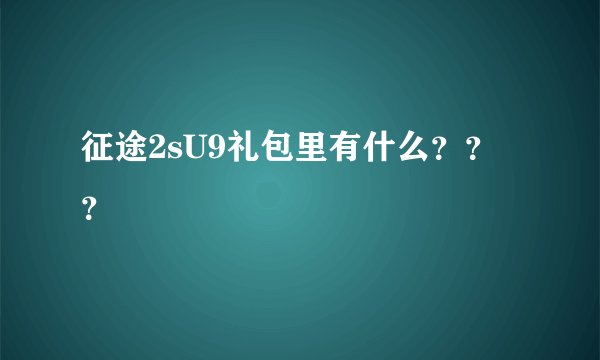 征途2sU9礼包里有什么？？？