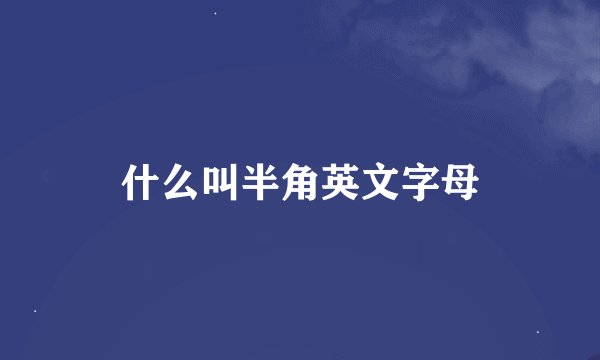 什么叫半角英文字母