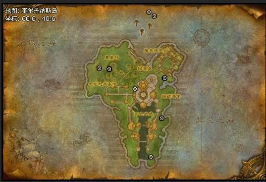 魔兽世界奎岛的矿点分布