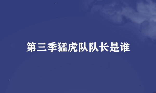 第三季猛虎队队长是谁