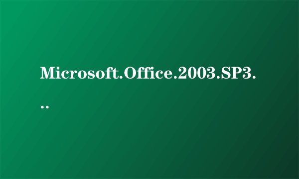 Microsoft.Office.2003.SP3 是什么？