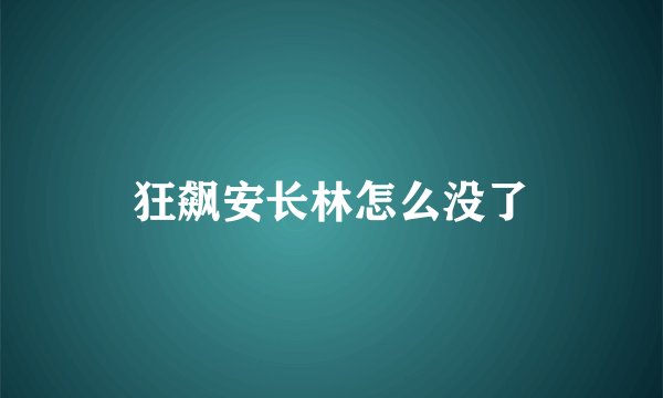 狂飙安长林怎么没了