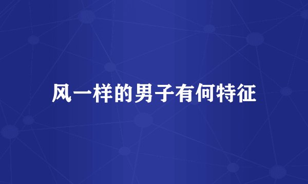 风一样的男子有何特征