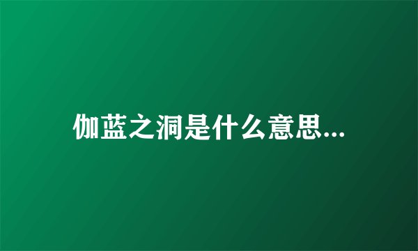 伽蓝之洞是什么意思...