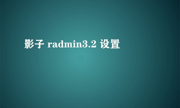 影子 radmin3.2 设置