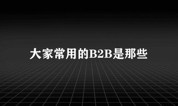 大家常用的B2B是那些