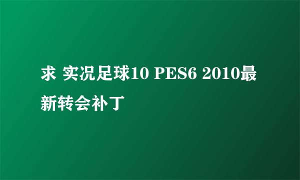 求 实况足球10 PES6 2010最新转会补丁