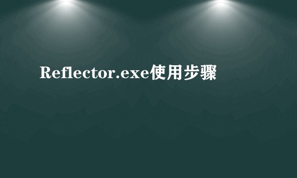 Reflector.exe使用步骤