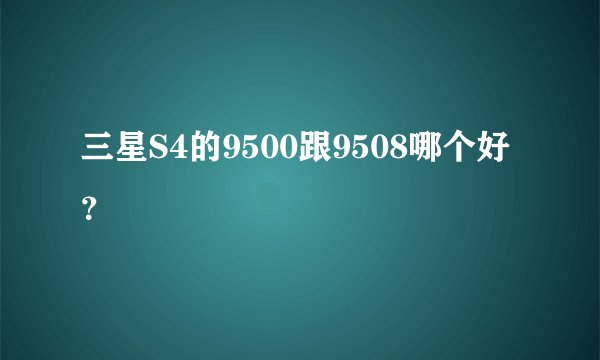 三星S4的9500跟9508哪个好？