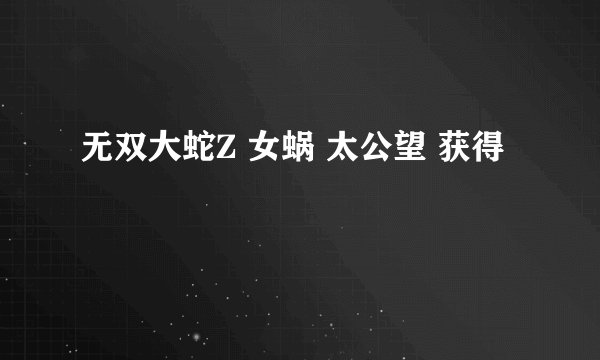 无双大蛇Z 女蜗 太公望 获得