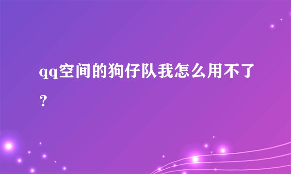 qq空间的狗仔队我怎么用不了？
