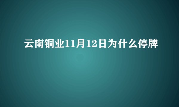 云南铜业11月12日为什么停牌