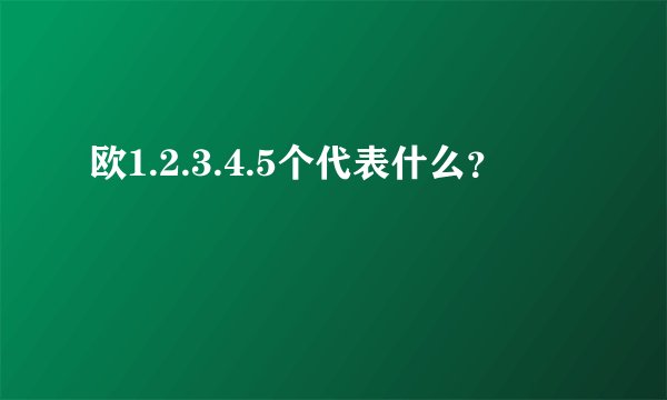 欧1.2.3.4.5个代表什么？