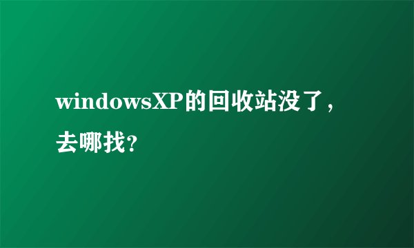 windowsXP的回收站没了，去哪找？