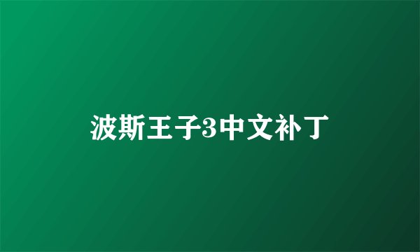 波斯王子3中文补丁