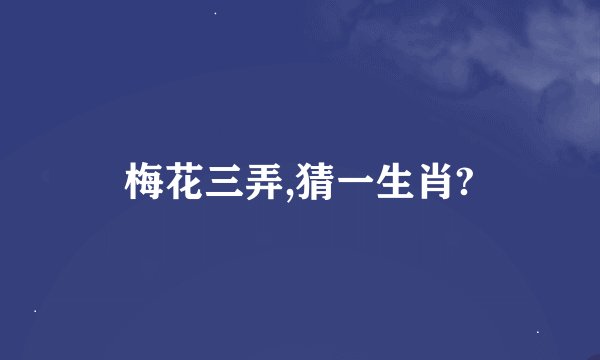 梅花三弄,猜一生肖?