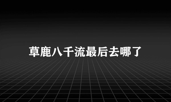 草鹿八千流最后去哪了