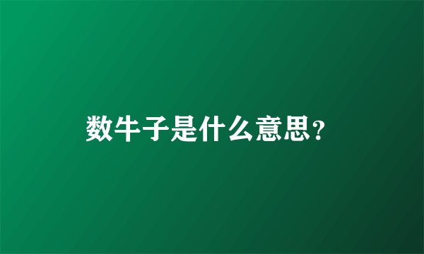 数牛子是什么意思？