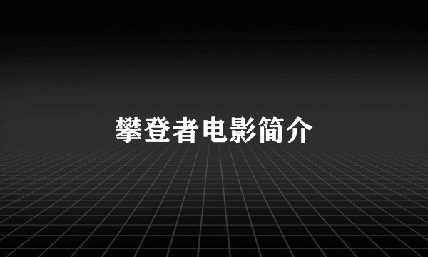 攀登者电影简介