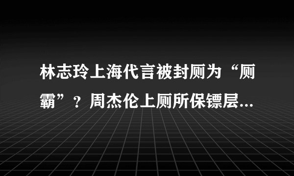林志玲上海代言被封厕为“厕霸”？周杰伦上厕所保镖层层包围，小S夜店嚣张插队，郭德纲机场如厕弟子守门