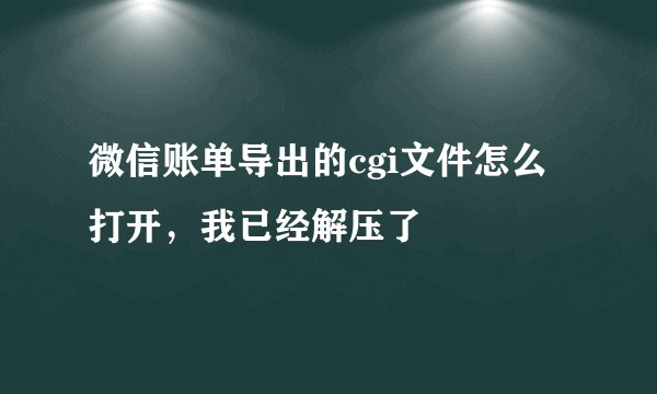 微信账单导出的cgi文件怎么打开，我已经解压了