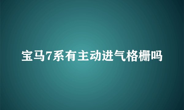 宝马7系有主动进气格栅吗