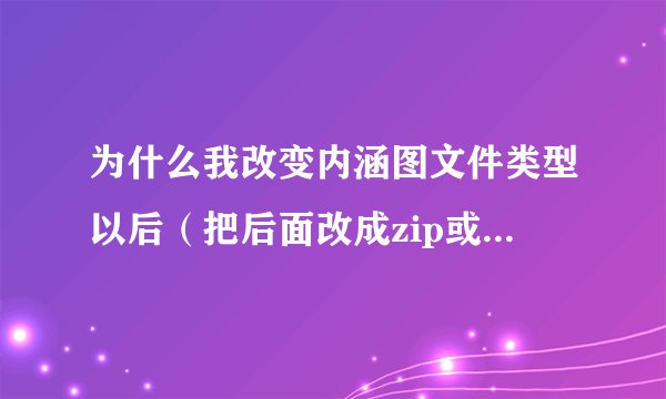 为什么我改变内涵图文件类型以后（把后面改成zip或rar），出现“这个压缩文件格式未知或者数据已经被破坏