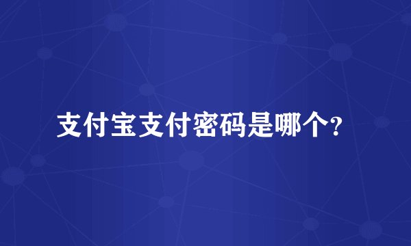 支付宝支付密码是哪个？