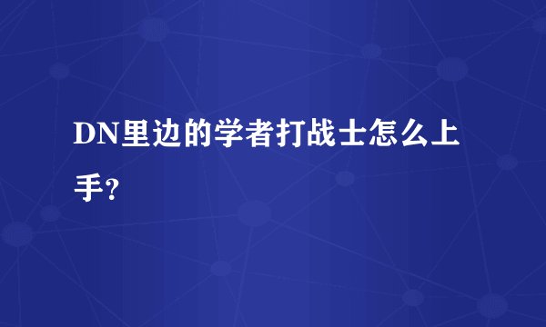 DN里边的学者打战士怎么上手？