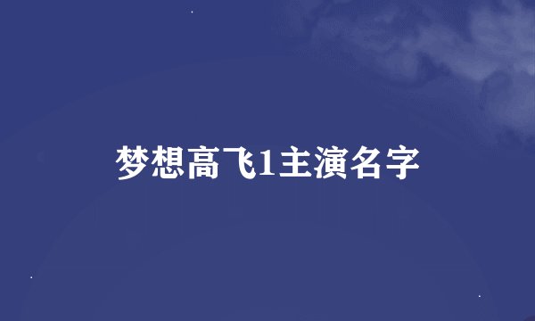 梦想高飞1主演名字