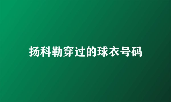 扬科勒穿过的球衣号码