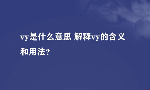 vy是什么意思 解释vy的含义和用法？