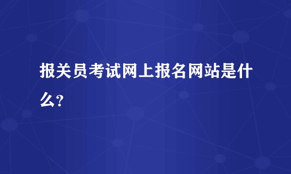 报关员考试网上报名网站是什么？