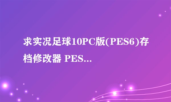 求实况足球10PC版(PES6)存档修改器 PESFan Editor 6所需的Java程序（必须是能够下载的链接，死链接免扰！
