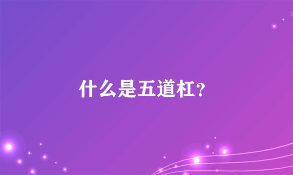 什么是五道杠？