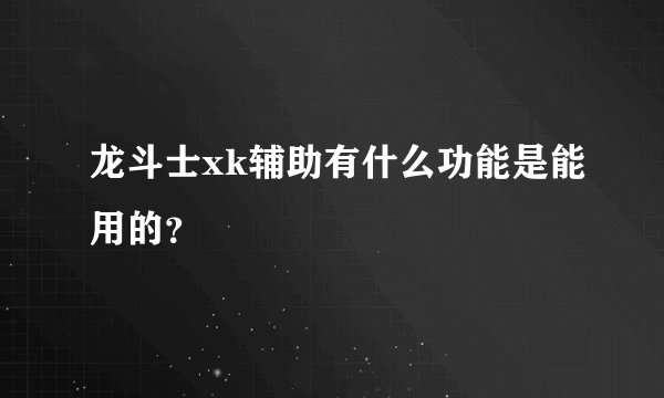 龙斗士xk辅助有什么功能是能用的？