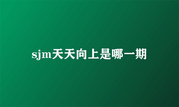 sjm天天向上是哪一期