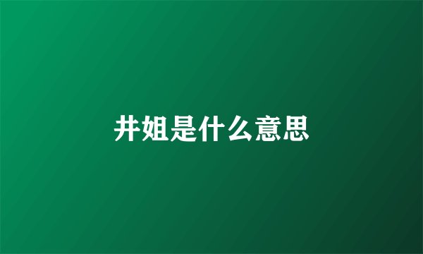 井姐是什么意思