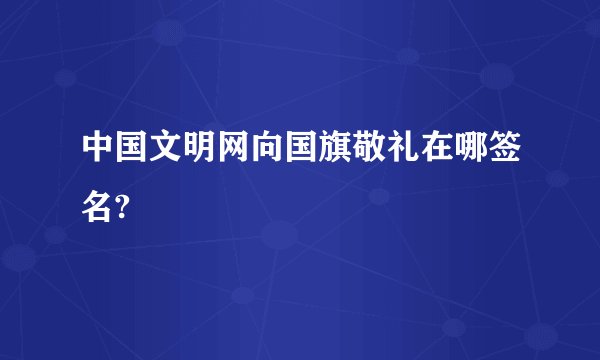 中国文明网向国旗敬礼在哪签名?