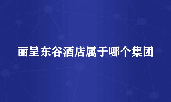 丽呈东谷酒店属于哪个集团